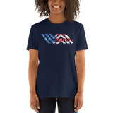 Vida Jiu-Jitsu American Flag Icon Short-Sleeve Navy Unisex T-Shirt