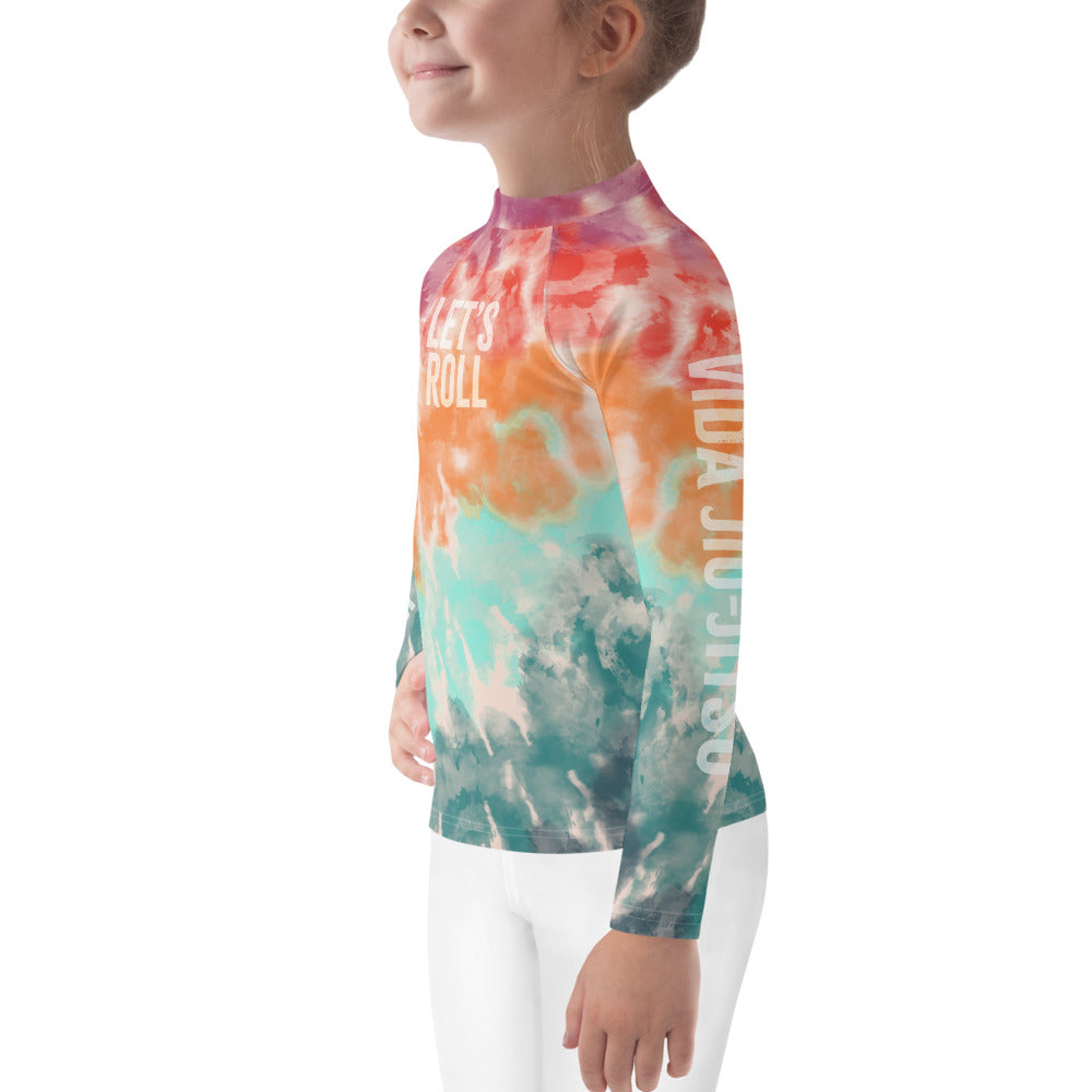Tie Dye Let's Roll NoGi Kids JiuJitsu Rash Guard (BJJ Colorway 1