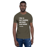 I Like to Start Standing and Finish From Behind in Jiu-Jitsu Short-Sleeve Unisex Premium T-Shirt