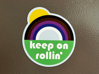 Keep On Rollin' Rainbow Jiu-Jitsu Flat Magnet - Great BJJ Gift