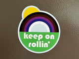 Keep On Rollin' Rainbow Jiu-Jitsu Flat Magnet - Great BJJ Gift
