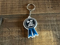 OK at Jiu Jitsu Blue Ribbon Keychain