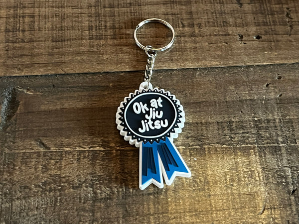 OK at Jiu Jitsu Blue Ribbon Keychain