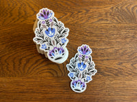 BJJ Folk Art Floral Sticker - Jiu-Jitsu Vinyl Flowers Decal