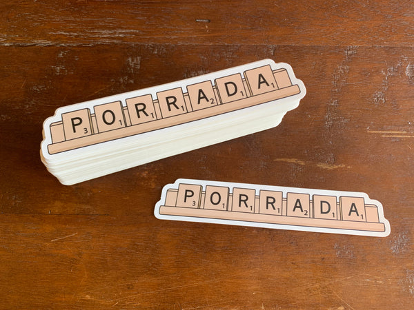 Porrada Scrabble Tiles Sticker - Vinyl Die-Cut Decal