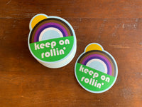 Keep on Rollin Jiu-Jitsu Belt Rank Rainbow Sticker - Die-Cut Vinyl Decal