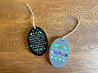 Jiu-Jitsu Wooden Christmas Ornament - BJJ Holiday Magnet  - Sweeps, Passes, Takedowns & Taps
