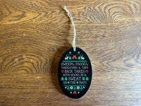 Jiu-Jitsu Wooden Christmas Ornament - BJJ Holiday Magnet  - Sweeps, Passes, Takedowns & Taps