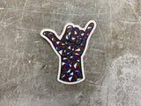 Stained Glass BJJ Shaka Sticker - Jiu-Jitsu Vinyl Decal