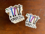 YAY! (for jiu-jitsu) Dancing Balloon Men Sticker - BJJ Vinyl Decal