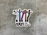 YAY! (for jiu-jitsu) Dancing Balloon Men Sticker - BJJ Vinyl Decal