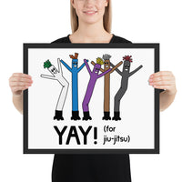 Yay For Jiu-Jitsu Dancing Balloon Guys Framed Art Poster Print