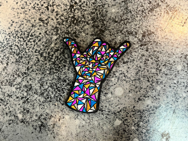 BJJ Stained Glass Shaka Embroidered Velcro Patch