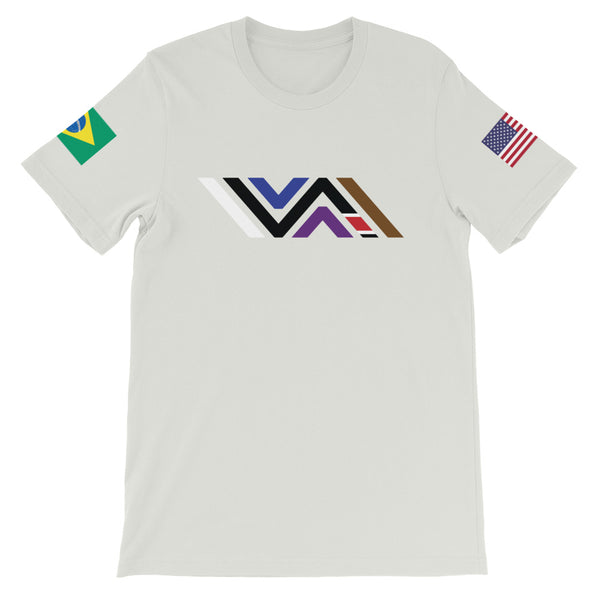 Vida Icon Tee with Brazilian and American Flags on Short-Sleeve Unisex Premium T-Shirt