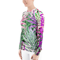 Tropical Palm Leaves Women's Jiu-Jitsu Rash Guard