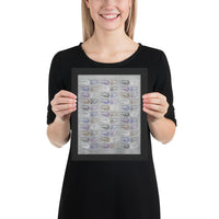 Fist Bumps Framed Jiu-Jitsu Belt Rank Art Poster Print