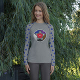 Jiu-Jitsu Flowers Ranked BJJ Women's Rash Guard - BLUE