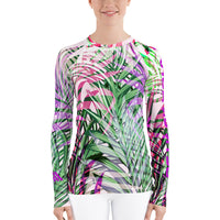 Tropical Palm Leaves Women's Jiu-Jitsu Rash Guard