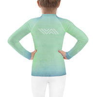 Jiu-Jitsu Blue-Green Fade Kids Rash Guard