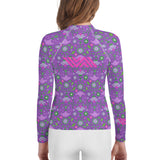 Pink and Purple Flowers Youth Jiu-Jitsu Rash Guard