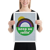 Keep on Rollin' Jiu-Jitsu Rainbow Framed Art Poster Print