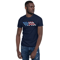 Vida Jiu-Jitsu American Flag Icon Short-Sleeve Navy Unisex T-Shirt