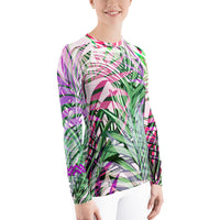 Tropical Palm Leaves Women's Jiu-Jitsu Rash Guard