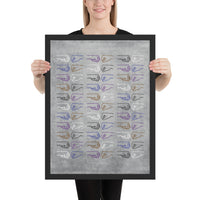 Fist Bumps Framed Jiu-Jitsu Belt Rank Art Poster Print