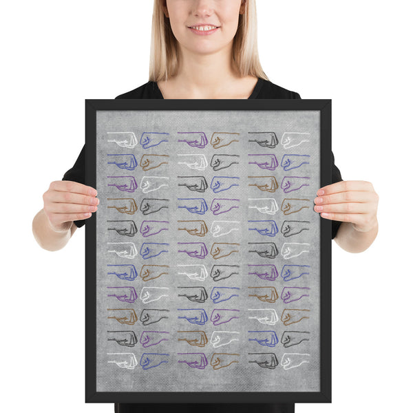 Fist Bumps Framed Jiu-Jitsu Belt Rank Art Poster Print