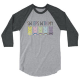 Sweeps With My Peeps Unisex 3/4 Sleeve BJJ Easter Raglan Shirt