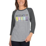 Sweeps With My Peeps Unisex 3/4 Sleeve BJJ Easter Raglan Shirt