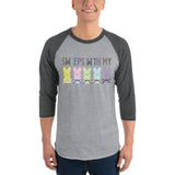 Sweeps With My Peeps Unisex 3/4 Sleeve BJJ Easter Raglan Shirt