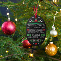 Jiu-Jitsu Wooden Christmas Ornament - BJJ Holiday Magnet  - Sweeps, Passes, Takedowns & Taps