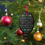 Jiu-Jitsu Wooden Christmas Ornament - BJJ Holiday Magnet  - Sweeps, Passes, Takedowns & Taps